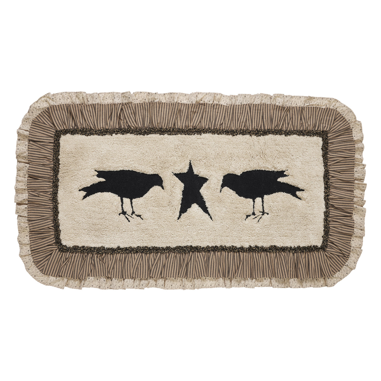 VHC Brands Kettle Grove Dark Creme 2pc Bathhmat Set, 20x30 and 27x48