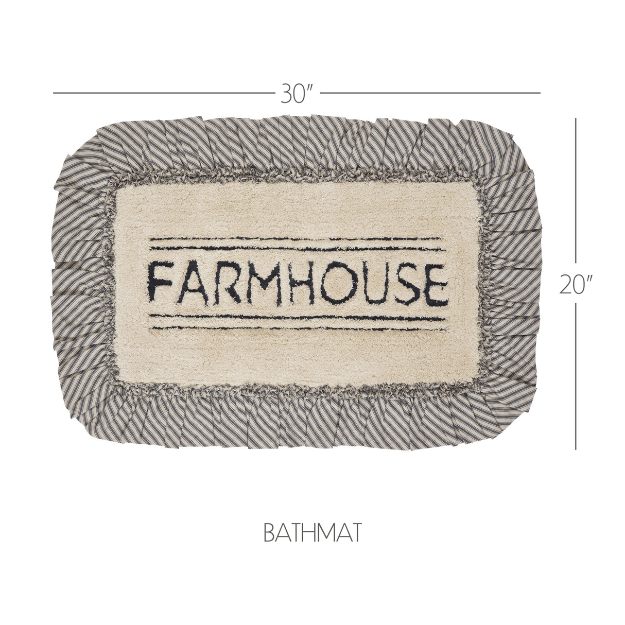 VHC Brands Sawyer Mill Charcoal 2pc Bathhmat Set, 20x30 and 27x48