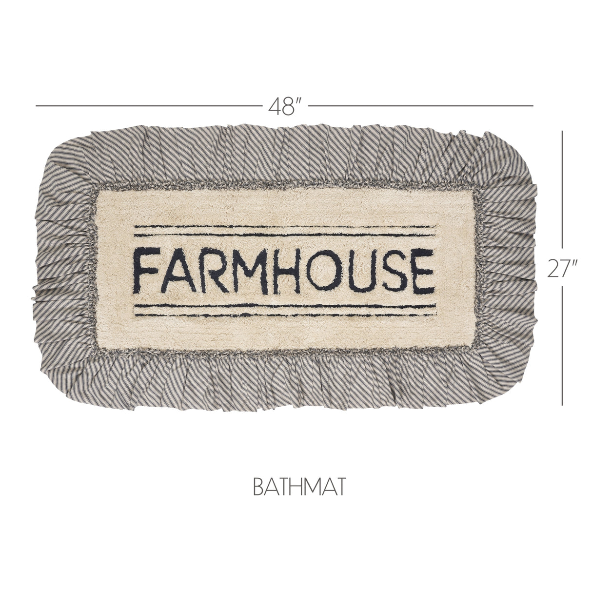 VHC Brands Sawyer Mill Charcoal 2pc Bathhmat Set, 20x30 and 27x48