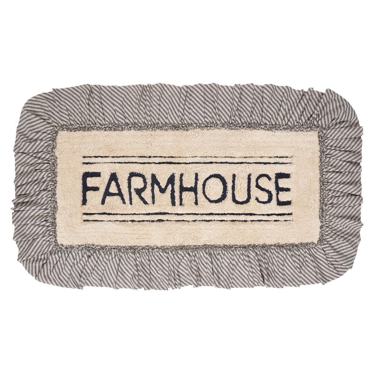 VHC Brands Sawyer Mill Charcoal 2pc Bathhmat Set, 20x30 and 27x48