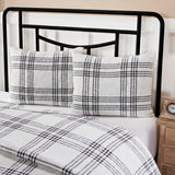 Black Plaid Sham, Set of 2