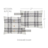 Black Plaid Standard Sham 21x27, Set of 2