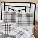 Black Plaid Sham, Set of 2