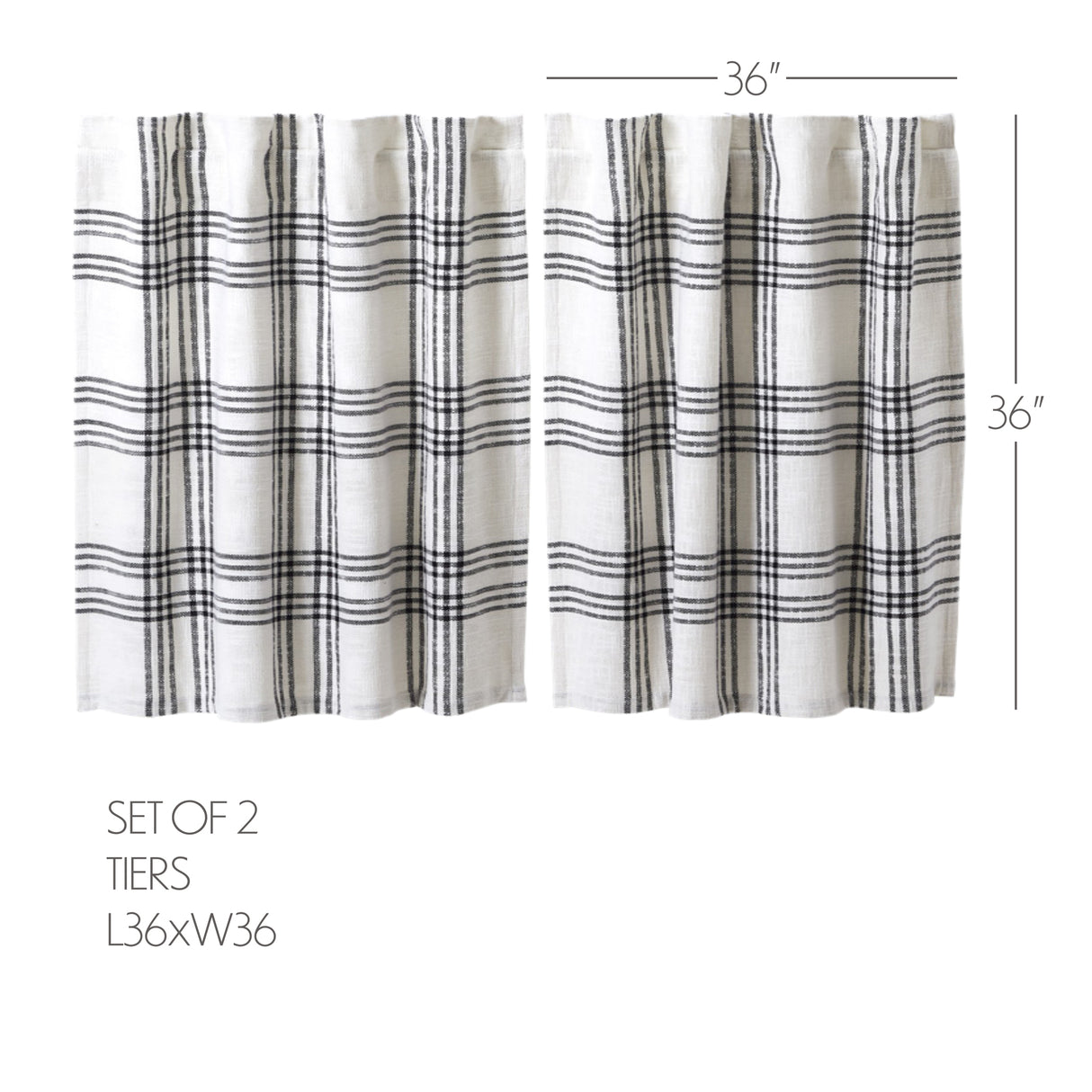 Black Plaid Curtain Set