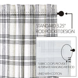 Black Plaid Curtain Set