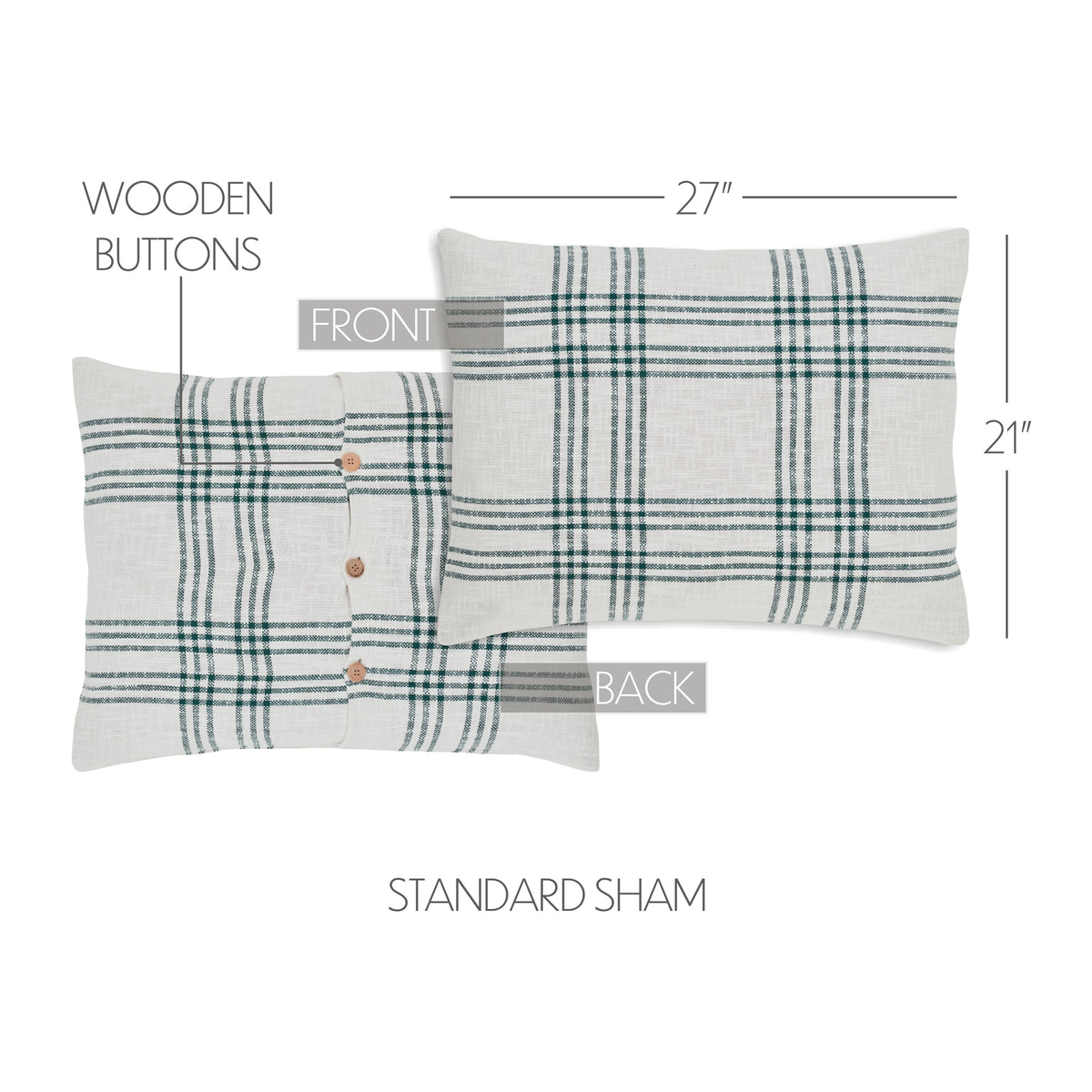 Pine Grove Plaid Standard Sham 21x27, Set of 2