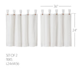 Stitched Burlap Curtain Set