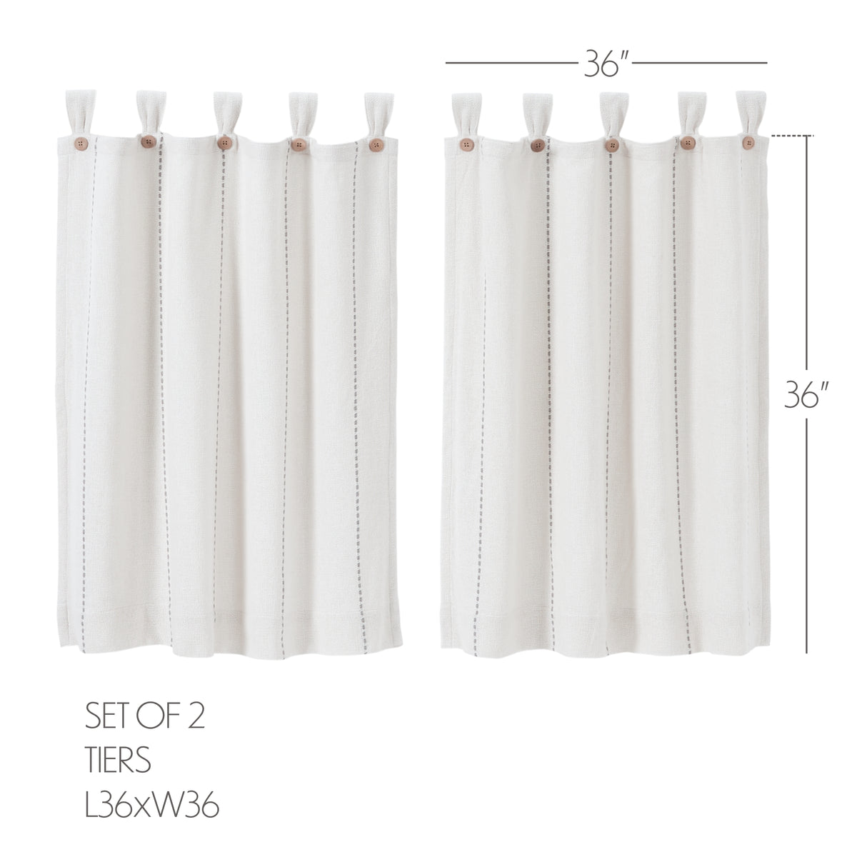 Stitched Burlap Curtain Set