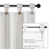 Stitched Burlap Curtain Set