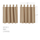 Stitched Burlap Curtain Set