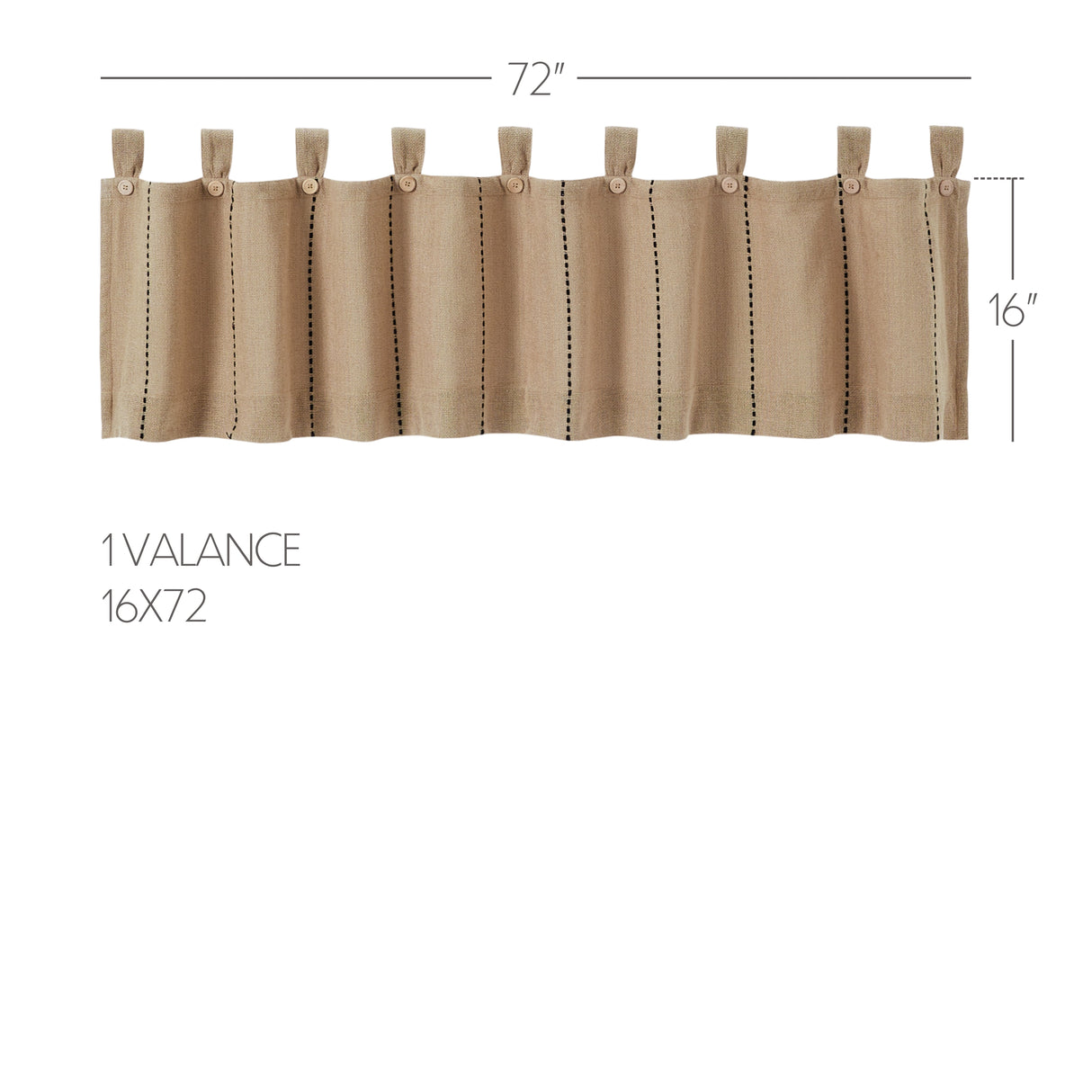 Stitched Burlap Curtain Set