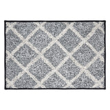 VHC Brands Frayed Lattice Denim Grey 2pc Bathhmat Set, 20x30 and 27x48