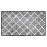 VHC Brands Frayed Lattice Denim Grey 2pc Bathhmat Set, 20x30 and 27x48