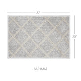 VHC Brands Frayed Lattice Oatmeal Tan 2pc Bathhmat Set, 20x30 and 27x48