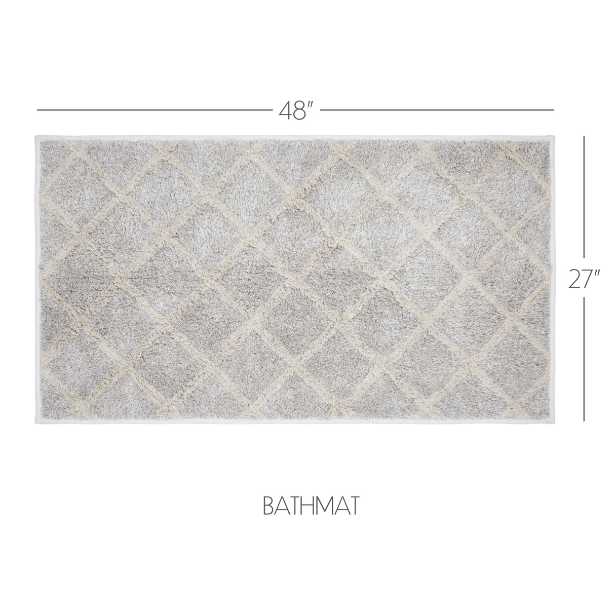 VHC Brands Frayed Lattice Oatmeal Tan 2pc Bathhmat Set, 20x30 and 27x48