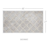 VHC Brands Frayed Lattice Oatmeal Tan 2pc Bathhmat Set, 20x30 and 27x48