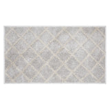 VHC Brands Frayed Lattice Oatmeal Tan 2pc Bathhmat Set, 20x30 and 27x48