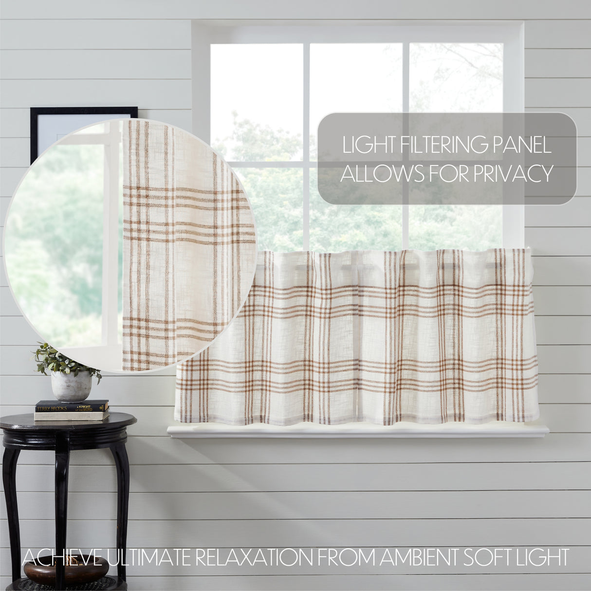 Wheat Plaid Curtain Set
