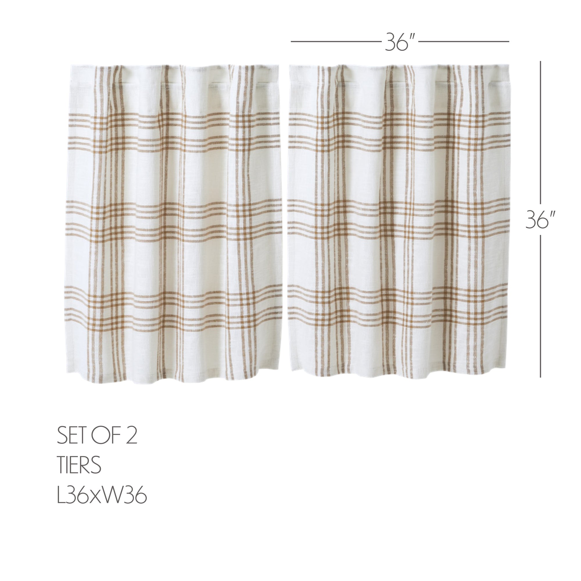 VHC Brands Wheat Plaid Curtain - Thumbnail 4
