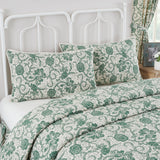 Dorset Green Floral King Sham 21x37, Set of 2
