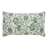 Dorset Green Floral King Sham 21x37, Set of 2