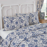 Dorset Navy Floral King Sham 21x37, Set of 2