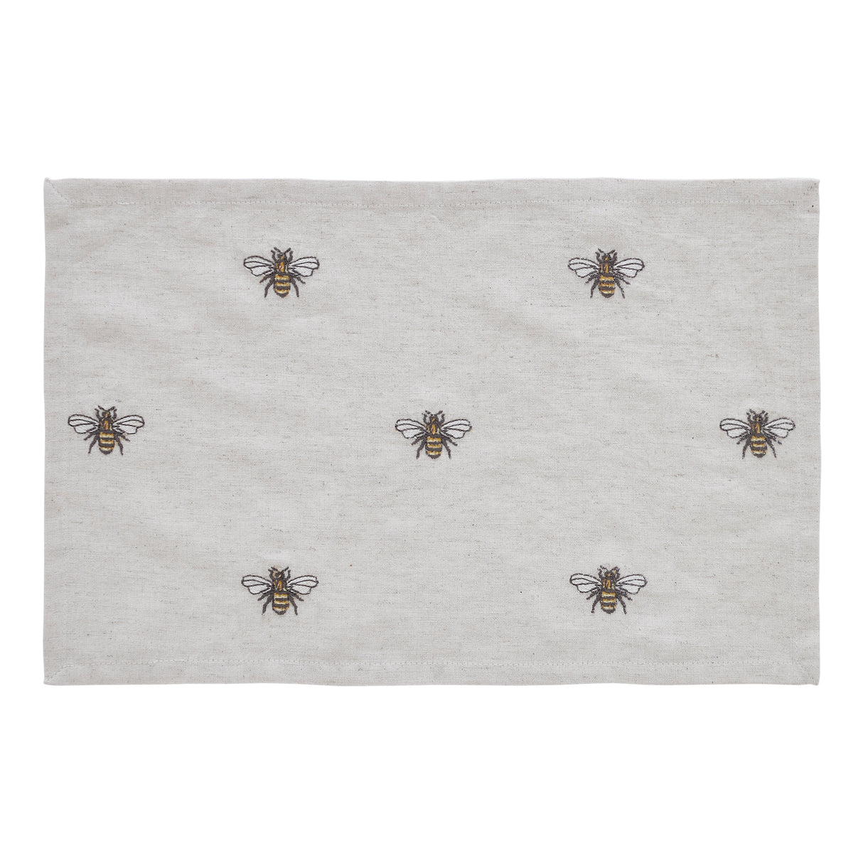 Embroidered Bee Farmhouse Table Placemat, Honey Bee, 12x18, Placemat Set of 6, 12 Pack