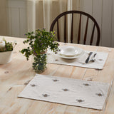 Embroidered Bee Farmhouse Table Placemat, Honey Bee, 12x18, Placemat Set of 6, 12 Pack