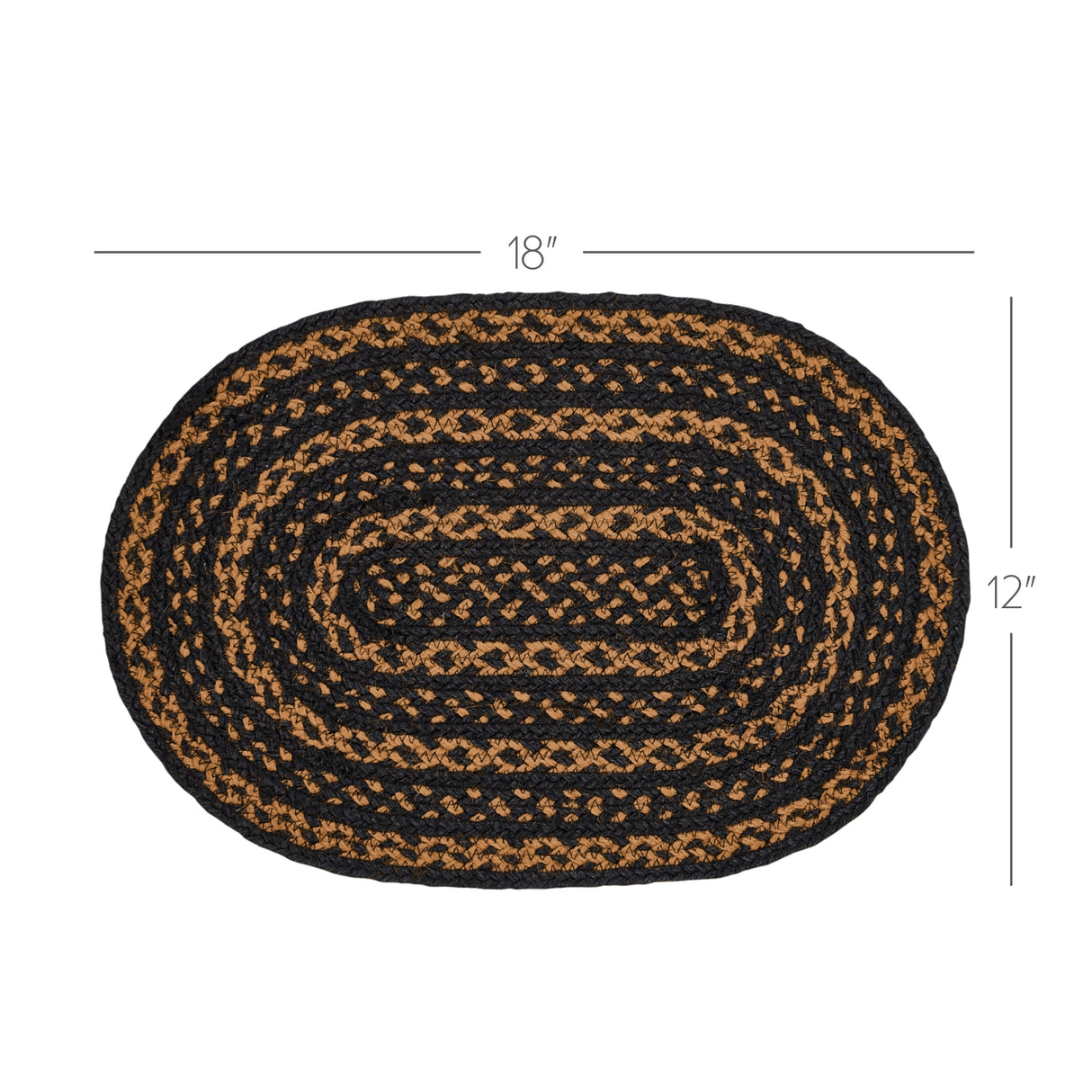 Black & Tan Country Black 13x72 Table Runner & 6 pc 12x18 Placemat Set