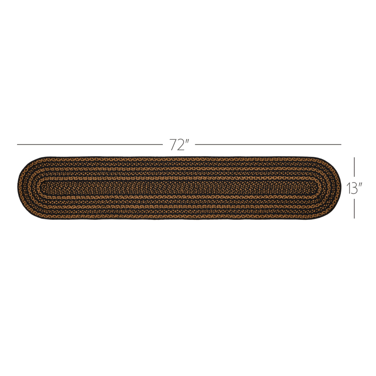 Black & Tan Country Black 13x72 Table Runner & 6 pc 12x18 Placemat Set