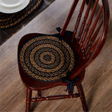 Black & Tan 15 Inch Braided Jute Chair Pad
