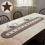 Colonial Star Country Black 13x72 Table Runner & 6 pc 10x15 Oval Placemat Set