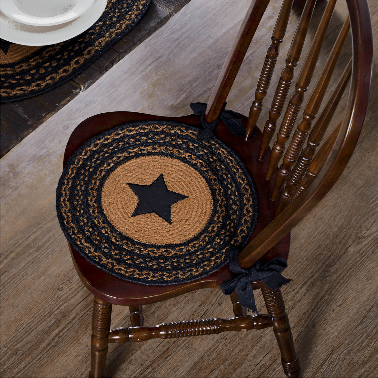 Farmhouse Star 15 Inch Jute Chair Pad