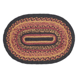 Heritage Farms Dining Table Placemat, Braided Jute, Oval, Red Black Tan. 10x15, 4 Pack 4 Pack