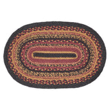 Heritage Farms Dining Table Placemat, Braided Jute, Oval, Red Black Tan. 12x18, 4 Pack 4 Pack