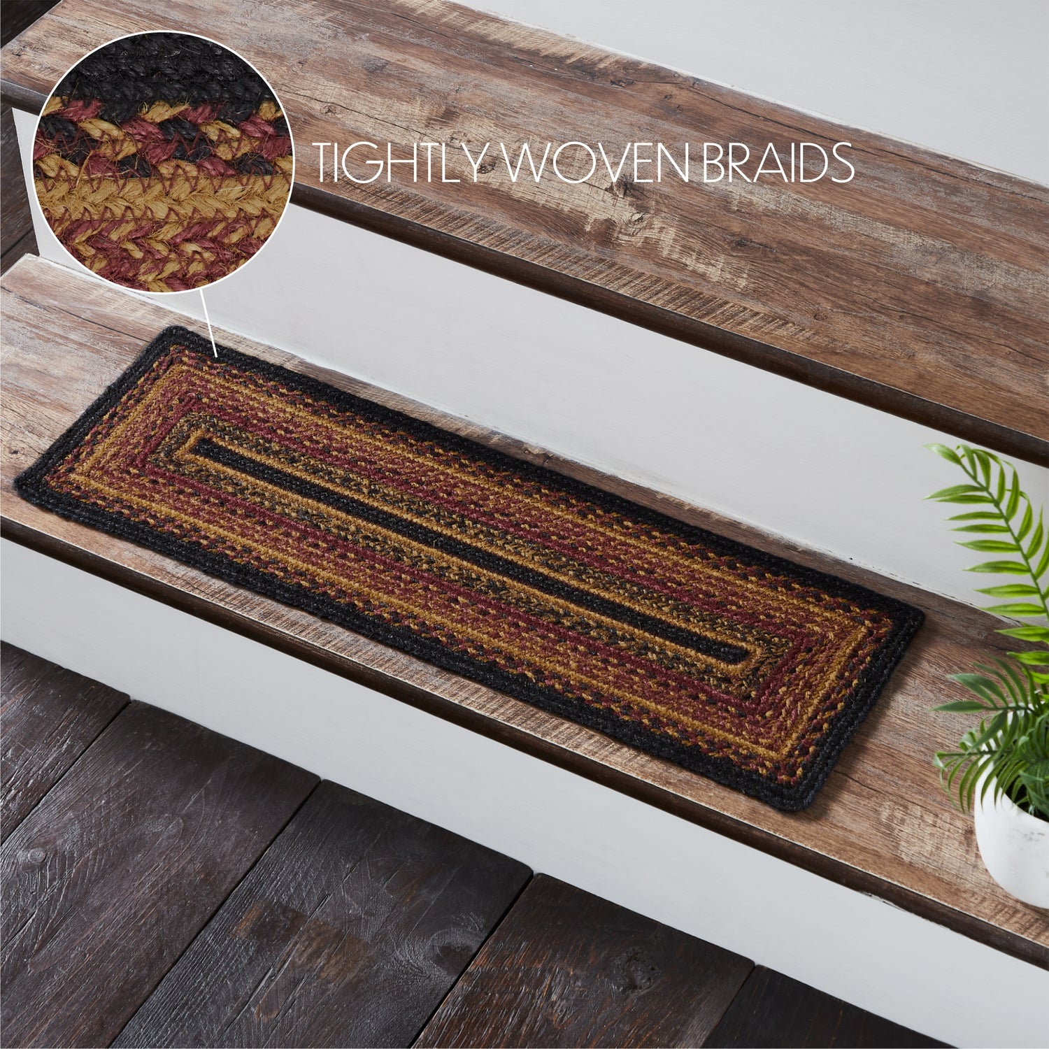 Heritage Farms Jute Stair Tread Rect Latex 8.5x27, Set of 15