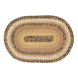 Kettle Grove, Dining Table Placemat, Braided Jute, Oval, Tan & Black, 10x15, 2 Pack