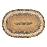 Kettle Grove, Dining Table Placemat, Braided Jute, Oval, Tan & Black, 12x18, 2 Pack