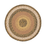 Kettle Grove, Braided Jute Mat Trivet Placemat, Round, Black Tan, 15 inch, Set of 3