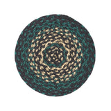 Pine Grove, Braided Jute Mat Trivet Placemat, Round, Green, 8 inch, Set of 3
