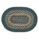 Pine Grove, Dining Table Placemat, Braided Jute, Oval, Green, 10x15, 8 Pack 8 Pack