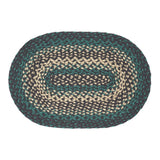 Pine Grove, Dining Table Placemat, Braided Jute, Oval, Green, 12x18, 6 Pack 6 Pack