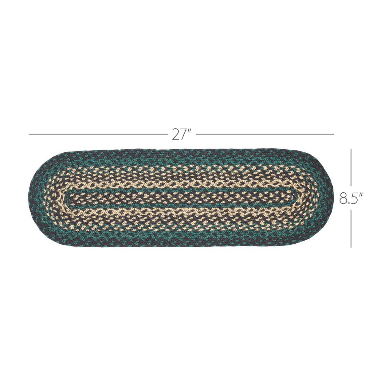 Pine Grove Jute Stair Tread Oval Latex 8.5x27, Set of 7