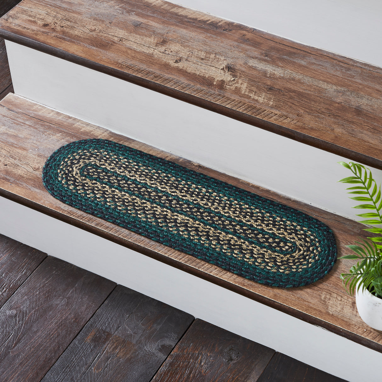 Pine Grove Jute Stair Tread Oval Latex 8.5x27, Set of 7