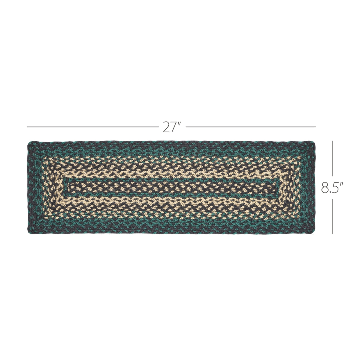 Pine Grove Jute Stair Tread Rect Latex 8.5x27, Set of 7