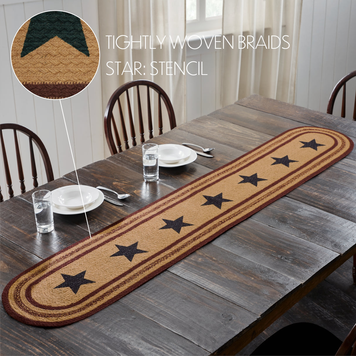 Potomac Burgundy 13x72 Table Runner & 6 pc 12x18 Placemat Set