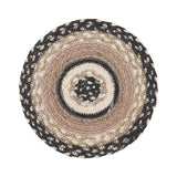 Sawyer Mill, Braided Jute Mat Trivet Placemat, Round, Charcoal Creme, 8 inch, Set of 3