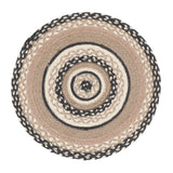 Sawyer Mill, Braided Jute Mat Trivet Placemat, Round, Charcoal Creme, 15 inch, Set of 3