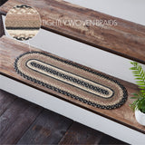 Sawyer Mill Charcoal Creme Jute Stair Tread Oval Latex 8.5x27, Set of 7