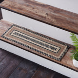 Sawyer Mill Charcoal Creme Jute Stair Tread Rect Latex 8.5x27, Set of 7